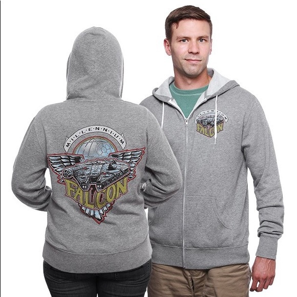 NEW Star Wars Millennium Falcon Unisex Zip Hoodie